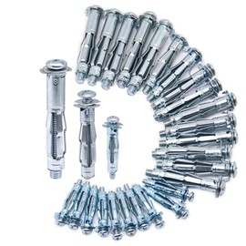 BENLIUDH Hollow Wall Anchors with Screws Heavy Duty, Carbon Steel Zinc Plated Molly Bolts Wall Anchors for Drywall Plaster Walls M4 M6 M8 Assortment Kit (30 Pcs)