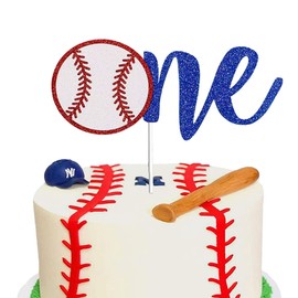 Decoración para tartas de béisbol, purpurina, decoración para tartas de primer cumpleaños, temática deportiva, decoración para tartas de primer cumpleaños, temática de béisbol, suministros de decoración para fiestas de cumpleaños para niños
