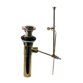 Westbrass D412-2-03 Pop-Up Bathroom Sink Drain Assembly Stopper with Lift Rod without Overflow Holes-Exposed, Polished Brass