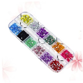 Healeved 2000pcs Glitter Nail Decoration Colors DIY Nail Art Tips Crystal Rhinestones for Creative Designs and Manicure Accessories