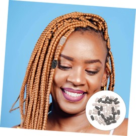 TEHAUX 60pcs Wig Decorative Beads Big Hole Braiding Beads for Hair Accessories Tube White and Black for Hair Decoration at Festivals and Parties