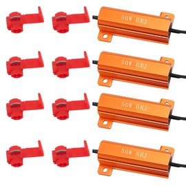4Pcs 50W 6Ohm Load Resistors, Load Resistors LED Turn Signal, LED Load Resistor Kit for Fix LED Bulb Fast Hyper Flash Turn Signal Blink Error Code (Amber)