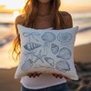 Poecinvi Blue Seashell Coastal Beach Pillow Covers 18x18 Double-Sided, Preppy