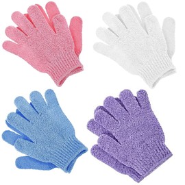Exfoliating Gloves,4 Pairs Exfoliating Bath Gloves for Shower,Shower Scrub Gloves,Shower Exfoliating Gloves for Women & Men,Spa Exfoliation Bath Utensils