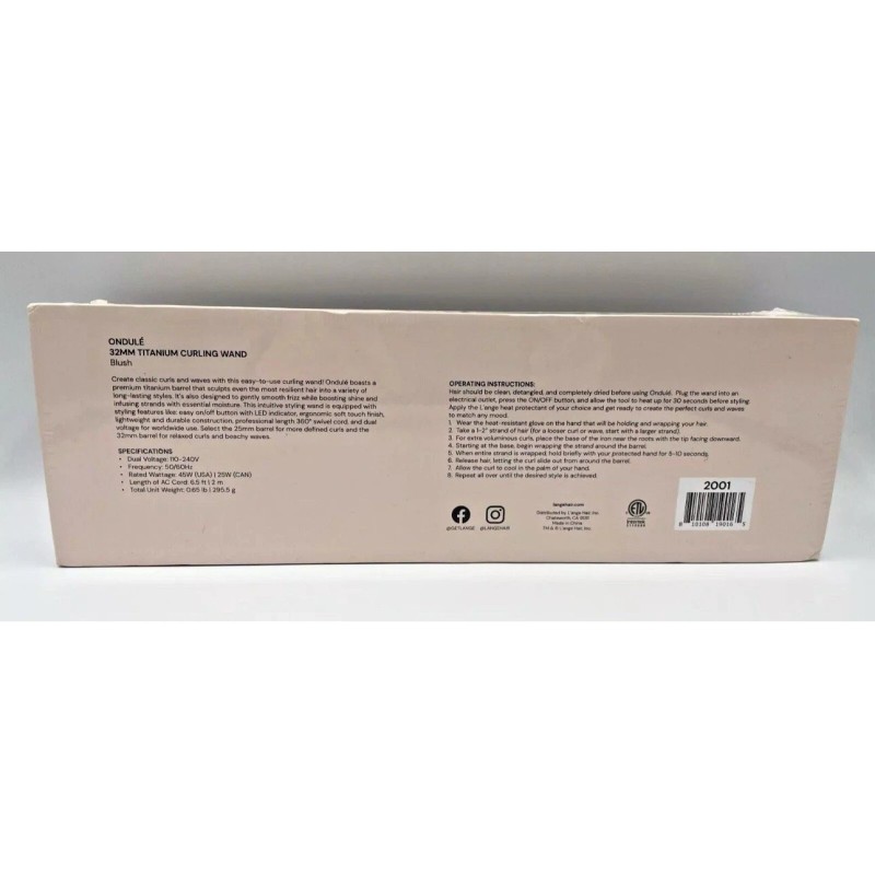 L’Ange lange ondule curling wand 32mm N248