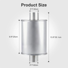 3" Inch 304 Stainless Steel High Performance Modified Racing Muffler Straight Pipe for Exhaust Tuning System Car ExhaustSize: 3" Inlet (ID)3" Outlet (ID), Color: Sliver