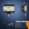 Nilight Side Shooter Light Bar 4.3 Inch Triple Row Spot