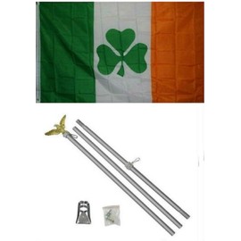 AES 2x3 2'x3' Irish Shamrock Ireland Flag Aluminum Pole Kit