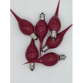 On The Bright Side Primitive Silicone Dipped 5 Watt Light Bulb - Pack of 6 - Burgundy