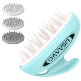 LISAAVO LISAAVO Hair Massager Scalp 3 in1 Scalp Scrubber Silicone Scalp Massager with Three Bristles-Soft, Medium and Hard Brush for Men Women and Pets,Blue