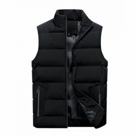 Unisex Daily High-Neck Padded Vest for Commuting, Work, and Hiking - Plus Size Black XL