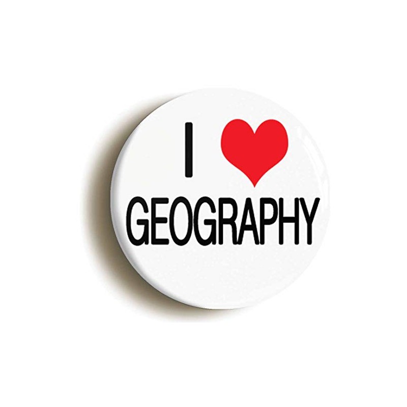 Ozorath I HEART LOVE GEOGRAPHY BADGE BUTTON PIN (Size is