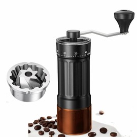 Portable Manual Coffee Grinder with CNC Stainless Steel Conical Burr, 40 Adjustable Settings Hand Coffee Grinder with 30g Capacity for Espresso, Pour Over, French Press, Travel