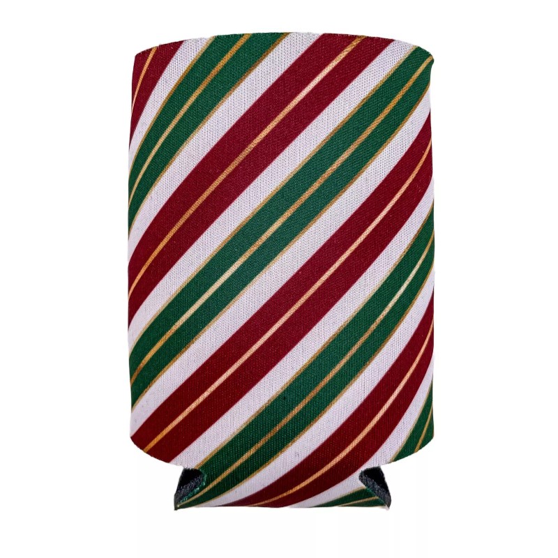 Coolie Junction Christmas Stripes Collapsible Can Coolie; Holiday