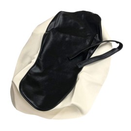 CHRIS PARTS Kawasaki Estoria (BJ250E) W Seat Cover Made in Japan (Thick Fabric) [Fabric Color: Black, White Two-tone, with Tandem Belt/Black Piping] Replacement Type (Refill) CHRIS-KCH4008-C90C20P10