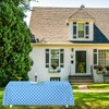 1 Piece Blue Polka Dot Tablecloth, Disposable Plastic Tablecloth, Waterproof,