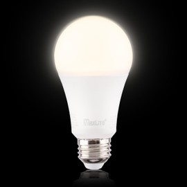 MaxLite E11A19DLED27/G8 11W LED A19 Bulb, White Finish, LED Light Bulb Dimmable, Single Pack - for All Light Fixture, 2700K, Warm White Light, 1100 Lumens