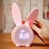 Digital Alarm Clock Cute Bunny Shape LED Night Light Luminous