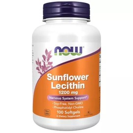  NOW Sunflower Lecithin 1200 mg with Phosphatidyl Choline 100 Softgels 