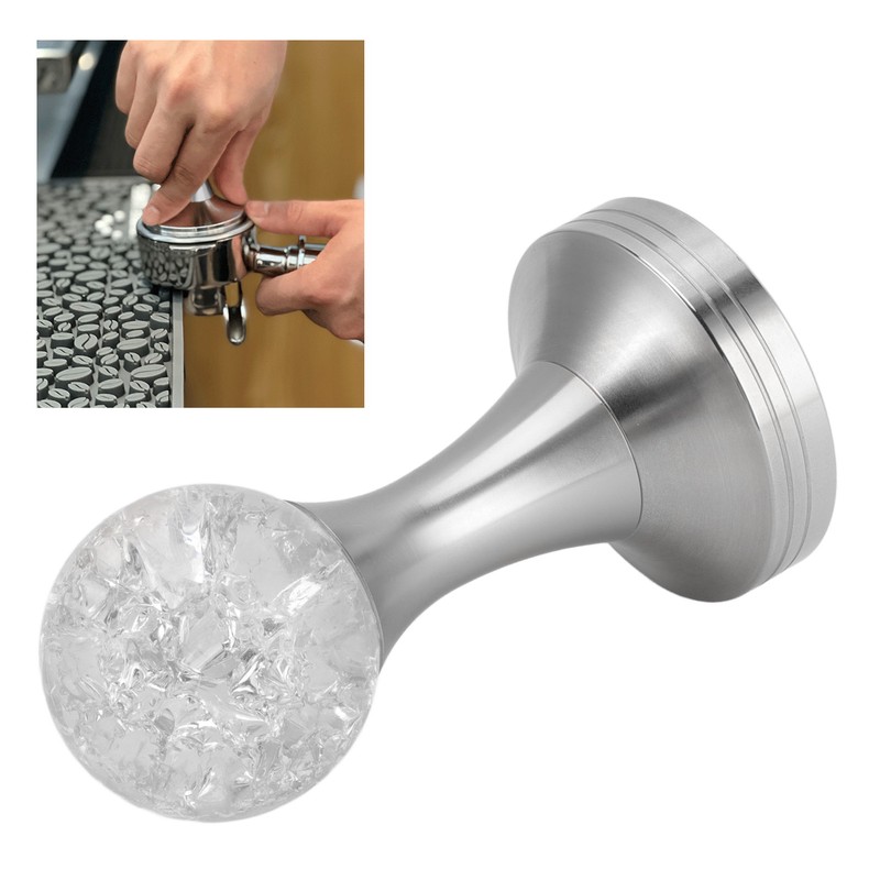 Crystal Ball Coffee Flat Tamper Stainless Steel Base Powder Hammer