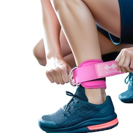 Modvel Ankle Strap (Single) for Cable Machine – Adjustable & Comfortable Gym Accessory for Strength Training, Weightlifting, and Injury Recovery – Durable Padded Support for Men & Women (Pink)