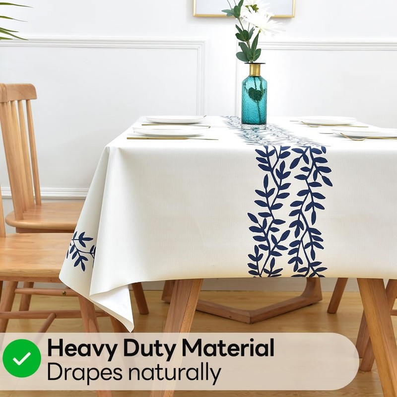 Yofori Table Cloth Plastic Tablecloth Wipeable PVC Wipe Clean WaterProof