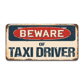 SignMission Beware of Taxi Driver Aluminum License Plate | License Plate 12" X 6" Fits Any Car, Truck, SUV, RV, or Trailer | Made in The USA