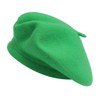 ZLYC Women's Classic French Artist Beret Beret, Bright Green