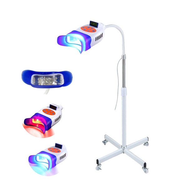 Fencia Teeth Whitening Light, Mobile Dental Teeth LED Whitening Lamp Professional, Oral Care Teeth Whitening Machine LED Cold Bleaching Accelerator Tooth Whitener Blue/Red Light System