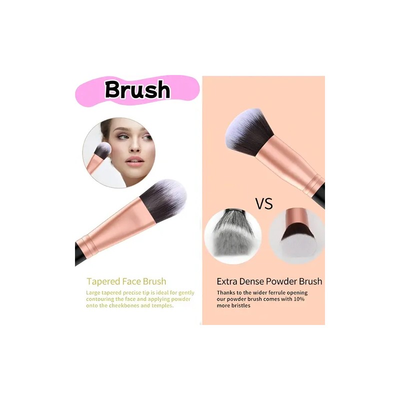 45pzs Brochas Maquillaje Base Profesional Kit Con Esponjas
