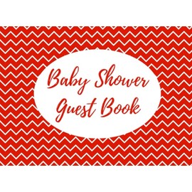 Baby Shower Guest Book: Red and White Chevron pattern