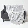 HOMESCAPES Grey Velvet Throw 130 x 160 cm Soft ‘Mora’