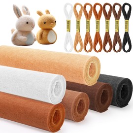 7 Pieces Felt Panels, 20 x 90 cm Craft Felt, Felt Crafts, Felt for Crafts, Felt Fabric, Felt Fabric for Sewing, Felt Fabric Sold by the Metre for DIY Felt Underlay Patchwork Bag Felt (Brown Colour