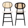 Baxton Studio Darrion Counter Stools, Set of 2, Cream/Black/Light Brown