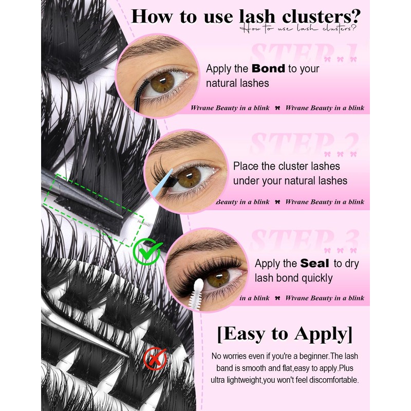 Fluffy Lash Clusters Wispy Eyelash Clusters Lashes Extensions Volume Eyelashes