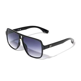 DXTREME Vintage Flat Top Squared Aviators Sunglasses Men Women UV400 AV-5460 (Black with Gradient Lens)