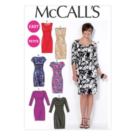 Mccall's Patterns MC7085 Miss Petite Dresses,Sizes, A5 (6-8-10-12-14)