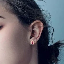 925 Sterling Silver Axolotl Stud Earrings for Women 1-12 Month Birthstone Adorable Axolotl Ear Stud Cute Animal Axolotl Earrings July Birthday Jewelry Gifts