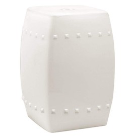 Safavieh Villa Glazed Ceramic Decorative Garden Stool, Cream