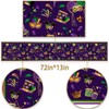 Pudodo Mardi Gras Table Runner Carnival Mask Fleur De Lis