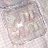 Pink Vanilla Ice Handmade Nail Tips - Long Oval /