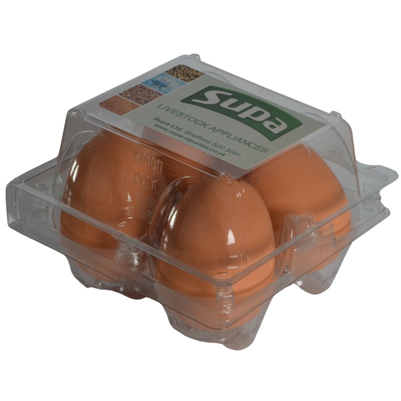 Supa Brown Rubber Poultry Eggs, Pack of 4. Encourage Hens