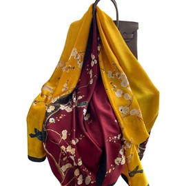 MAIRY Shawl Silk Scarf Floral Printed Women's Scarves & Wraps Softy Elegant Satin Long Lightweight Neckerchief, 180067