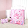 JISEN 3 Piece Crib Bedding Set Soft Baby Butterfly Crib