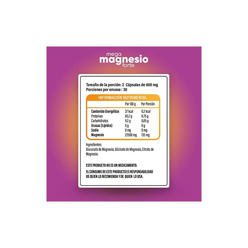 Mega Magnesio Forte | Mezcla de Magnesios Premium | Gluconato