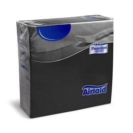 DeinPack 50 x Airlaid Napkins 40 x 40 cm Black - High-Quality Disposable Napkins Fabric-Like - Tear-Resistant, Absorbent and Dimensionally Stable - Ideal for Weddings, Parties and Events