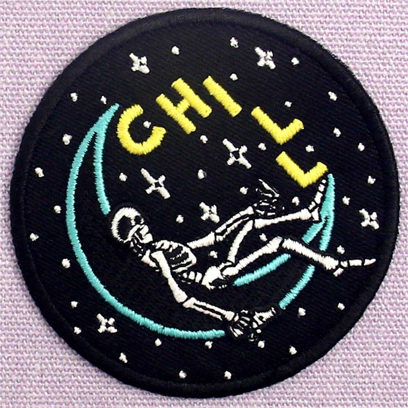 Drunk On The Chill Moon Patch Embroidered Applique Iron On