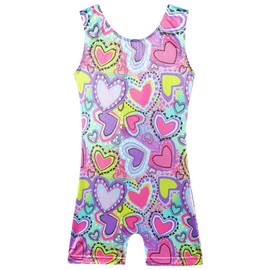 Gymnastics Leotards for Girls Sleeveless Unitards Girls Sparkle Ballet Dance Bodysuit B339_PurplePinkLove_140