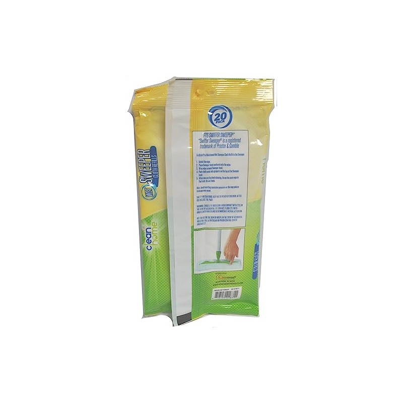 Clean Home Lemon Scented Wet Floor Wipes