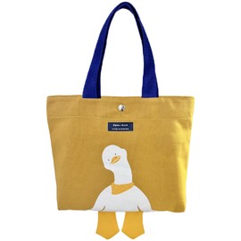 Kovewon Small Canvas Tote Bag for Women Cute Mini Duck Book Tote Bag Preppy Yellow Reusable Bags for Grocery, Essentials, Water Bottle, Keys, Book, Bible